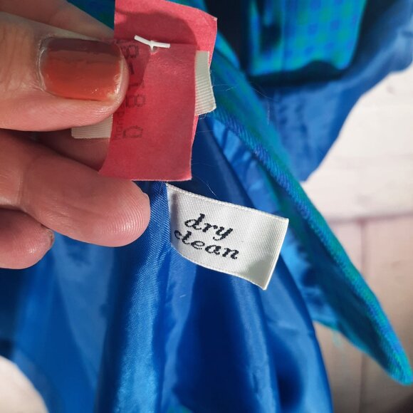 Vintage Pendleton Turquoise Blue Houndstooth Single Button Blazer - Picture 10 of 13